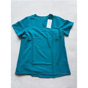 NWT Mandala Maternity 1 Pocket Scrub Top Women Size M Teal Equa-Tek TEWMT1-M
